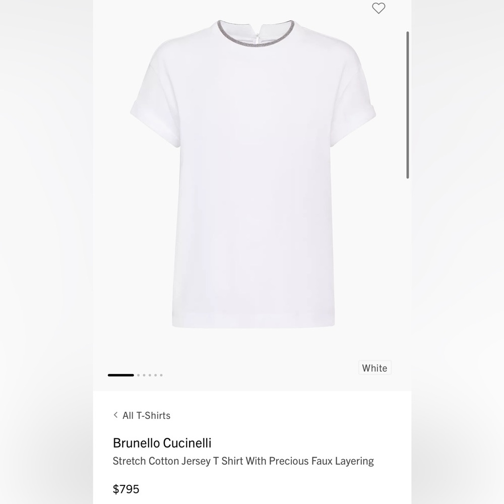 White chain-trim crewneck t-shirt
